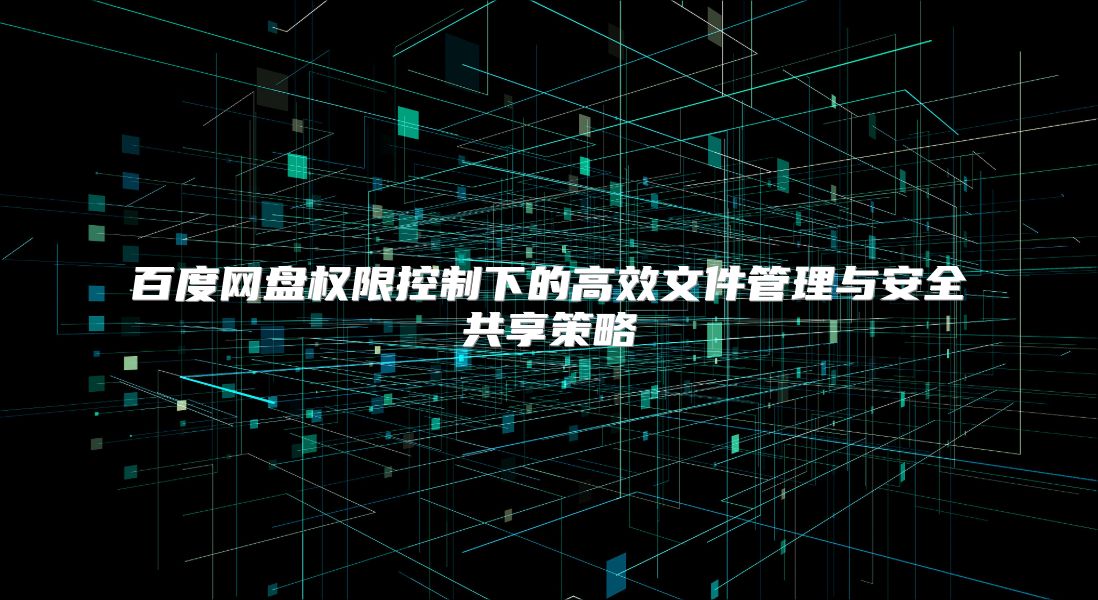 百度網盤權限控制下的高效文件管理與安全共享策略